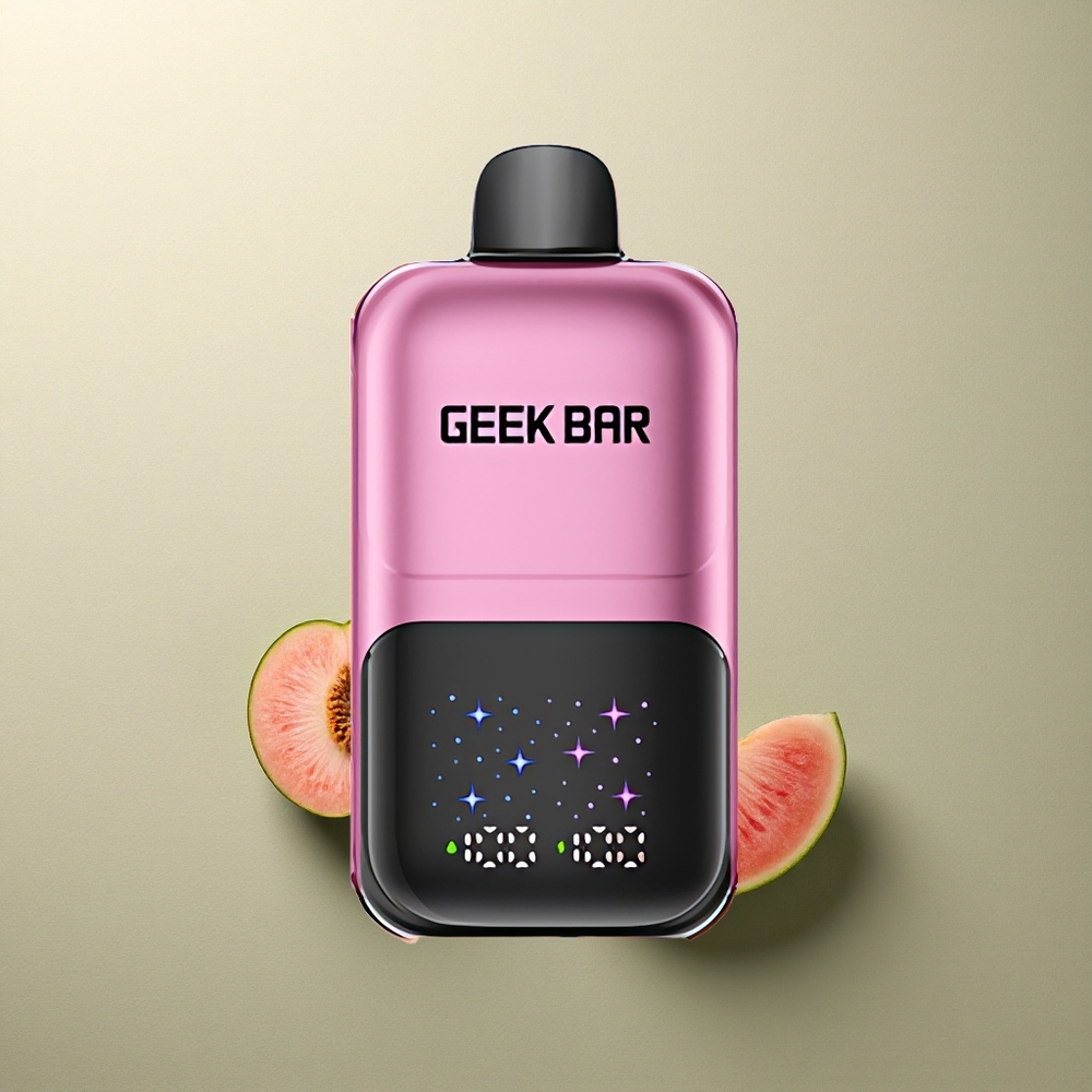 GEEK BAR 2GO 20ml 50000 Puffs Melocotón  Sandía con Pantalla Interactiva y Niveles Ajustables