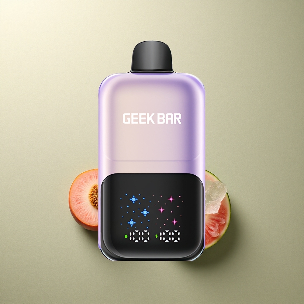 GEEK BAR 2GO 20ml 50000 Puffs Melocotón Mango Sandía Hielo con Pantalla Interactiva y Ajuste de 3 Niveles
