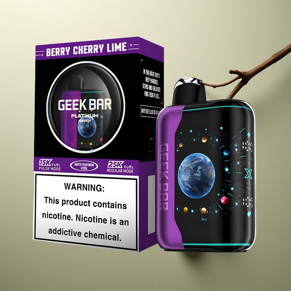 GEEK BAR Platinum Edition 25000 Puffs Cereza Lima Baya con 2 Nicotina y Carga Rápida USB-C