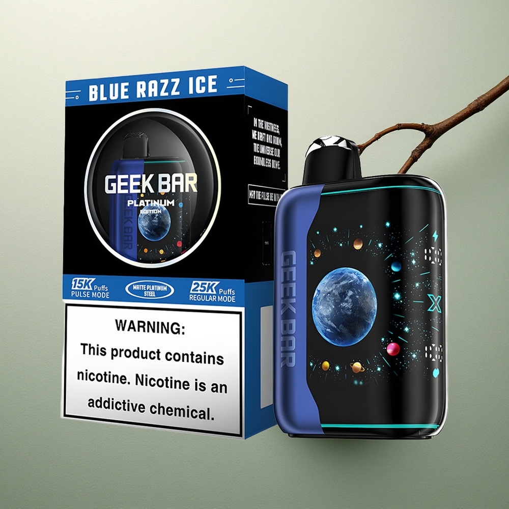 GEEK BAR Platinum Edition 25000 Puffs Hielo Frambuesa Azul con 20mL y Carga Rápida