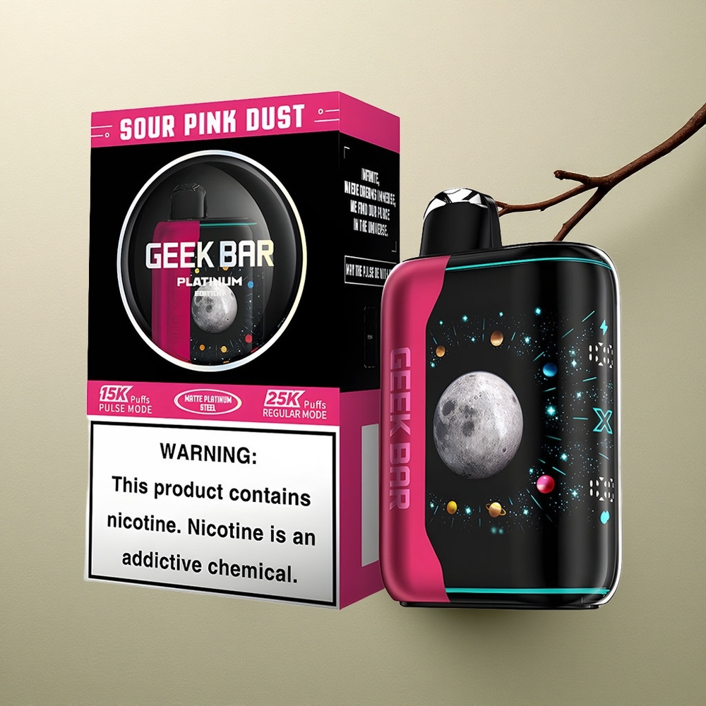 GEEK BAR Platinum Edition 25000 Puffs Polvo Rosa Ácido Dual Malla 20mL