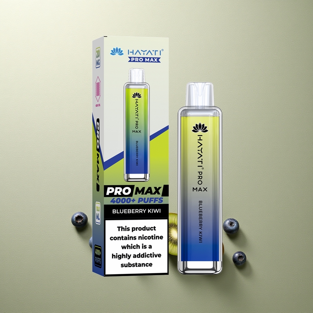 Hayati Pro Max 4000 Puffs Arándano Kiwi Recargable 2ml 5 Nicotina