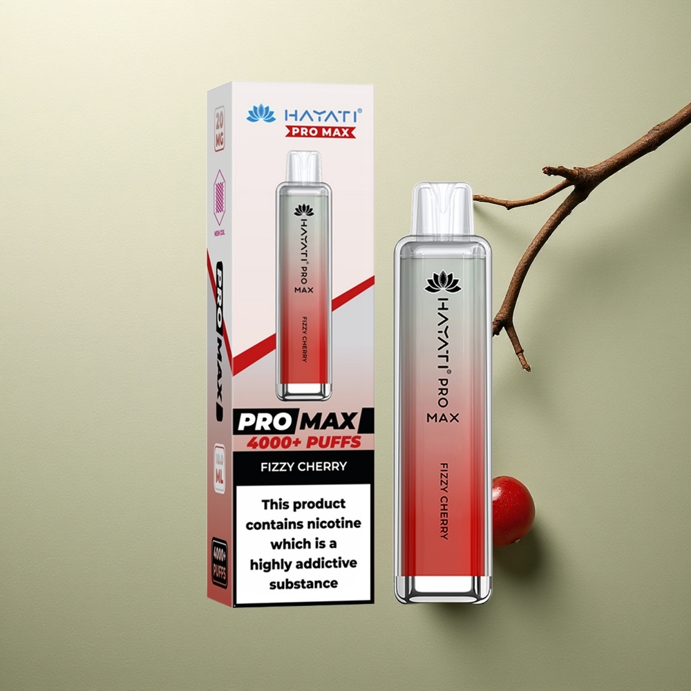 Hayati Pro Max 4000 Puffs Cereza Burbujeante 2ml 5 Recargable