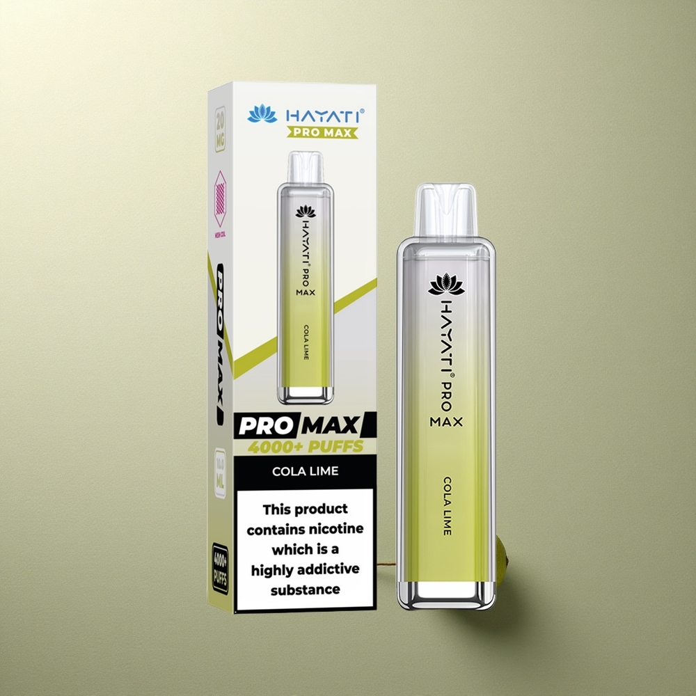 Hayati Pro Max 4000 Puffs Cola Lima Dual Coil Recargable