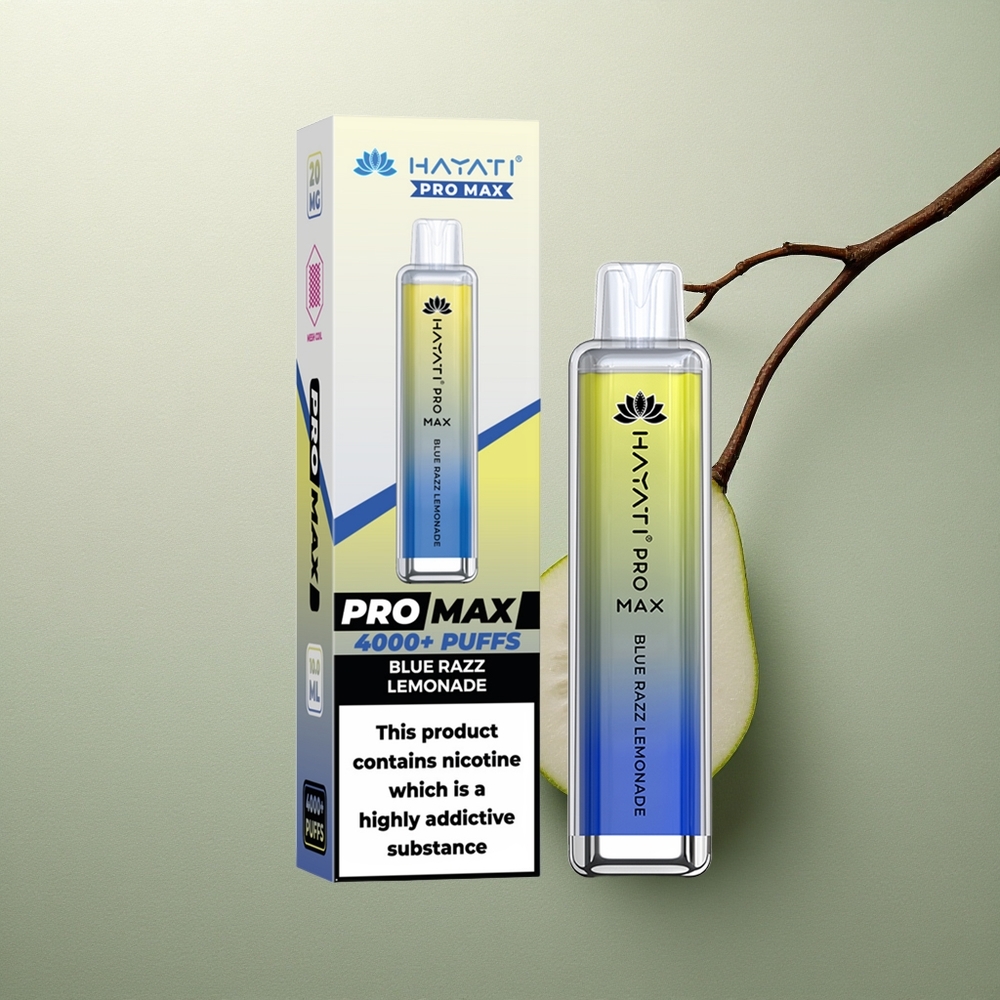 Hayati Pro Max 4000 Puffs Limón Azul Eléctrico 1400mAh Recargable