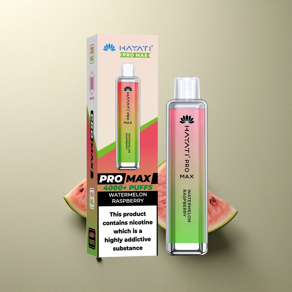Hayati Pro Max 4000 Puffs Sandía Frambuesa 5 Recargable 2ml