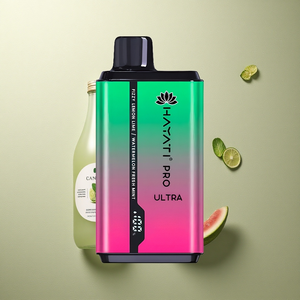 Hayati Pro Ultra 15000 Puffs Agua Limón Lima Efervescente Sandía Menta Fresca 2 12ml 2