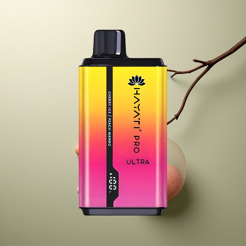 Hayati Pro Ultra 15000 Puffs Cereza Hielo Melocotón Mango 850mAh 24ml