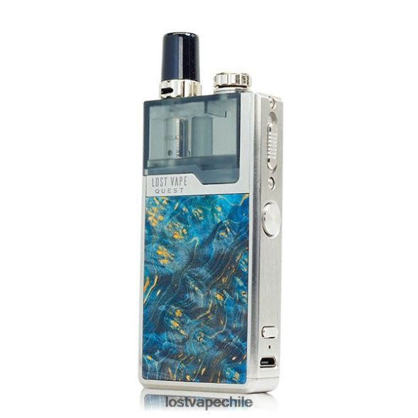 Lost Vape Quest kit completo del dispositivo orion q pod madera de puñalada plateada/azul - Lost Vape pods near me 6FVF476
