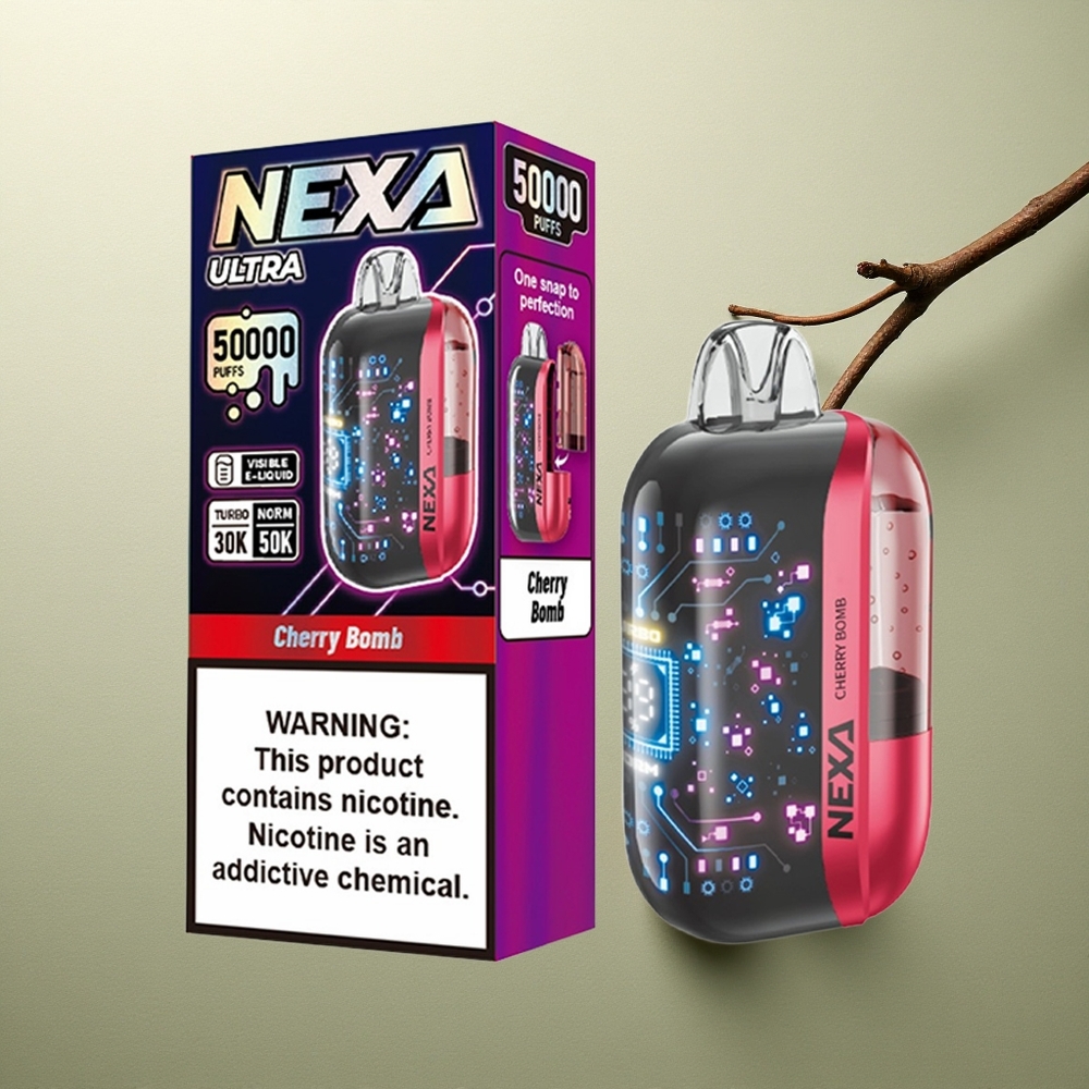 NEXA Ultra 50000 Puffs Cherry Bomp 20ml Pantalla Curva 3D