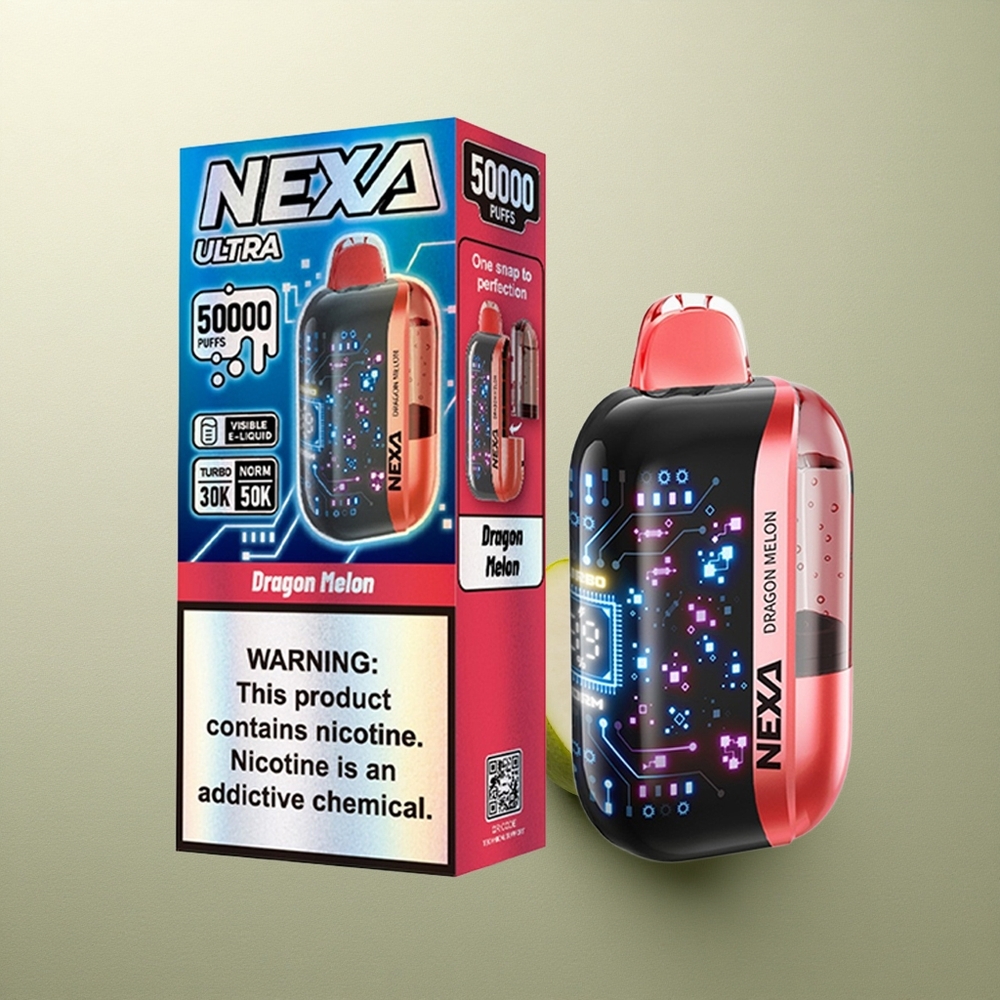 NEXA Ultra 50000 Puffs Melocotón Dragón 50K con Pantalla 3D y Carga Tipo-C