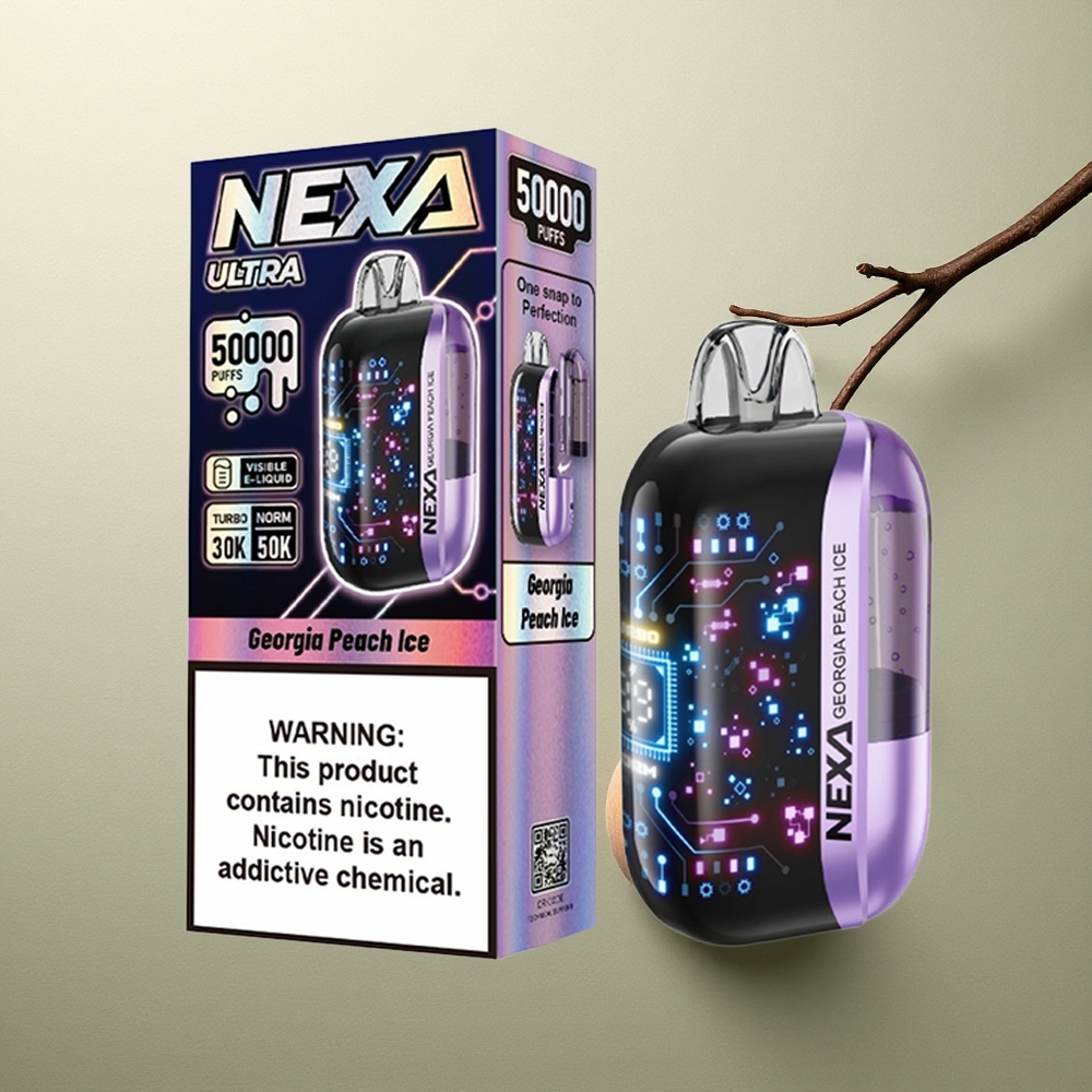 NEXA Ultra 50000 Puffs Melocotón de Georgia Hielo 20ml 5 Dual Mesh