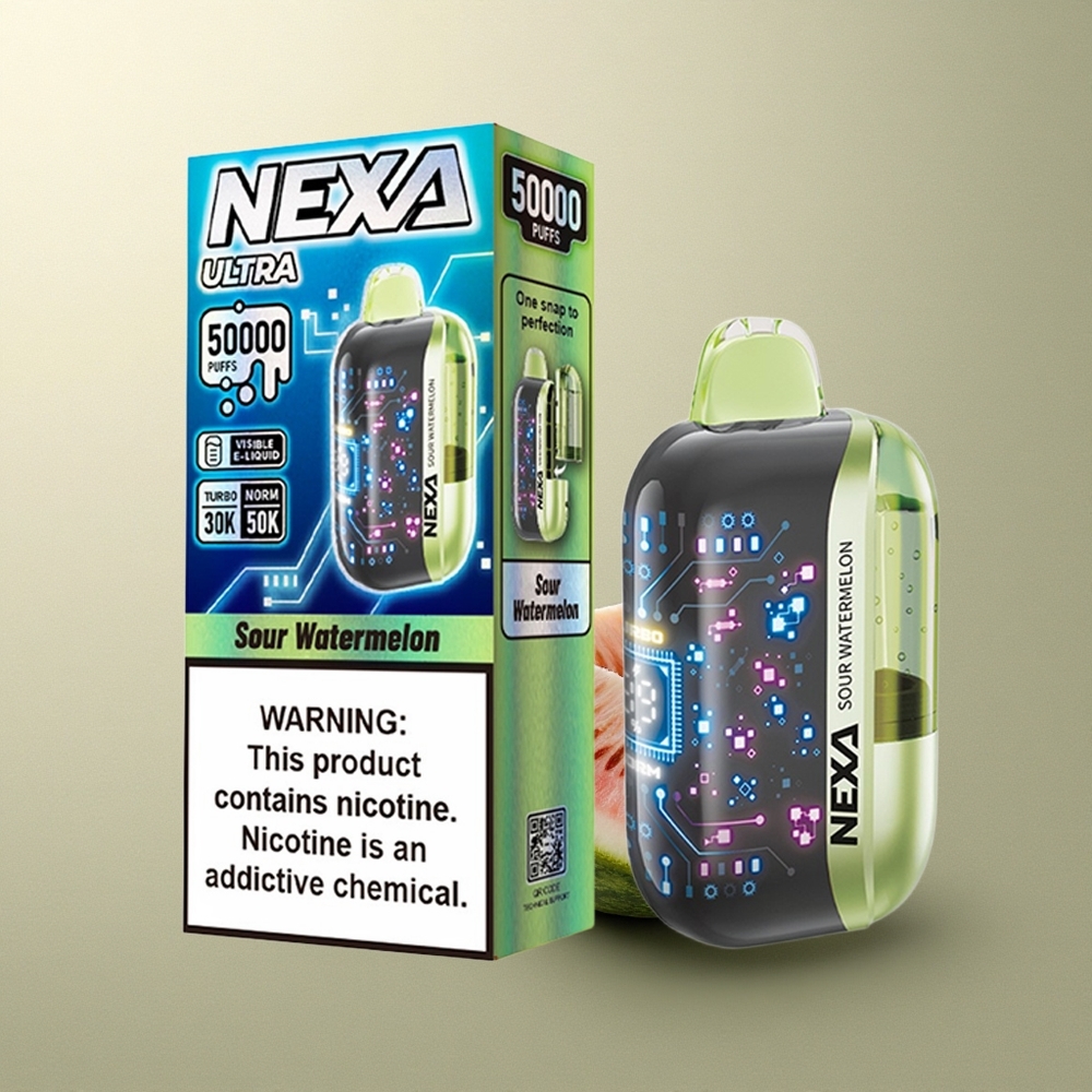 NEXA Ultra 50000 Puffs Sandía Ácida 50K con Pantalla 3D y Carga Tipo-C