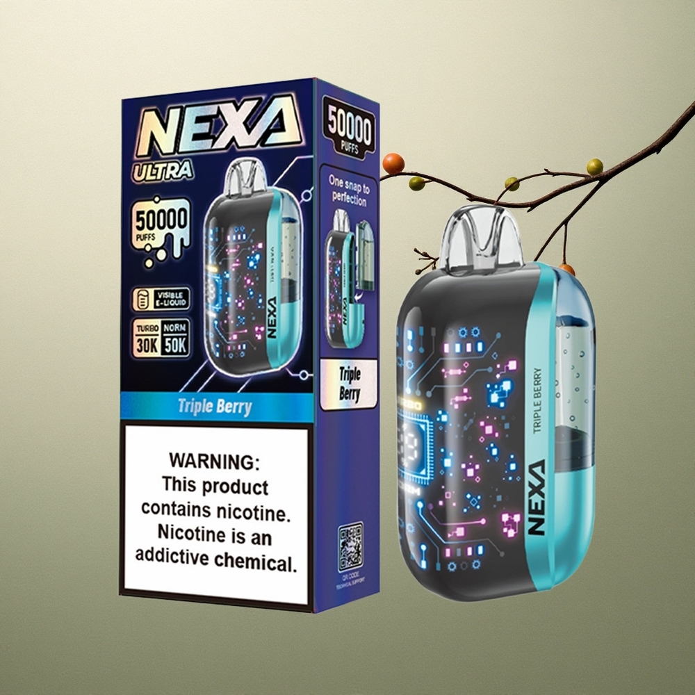 NEXA Ultra 50000 Puffs Triple Berry 20ml 5 Nicotina Pantalla 3D