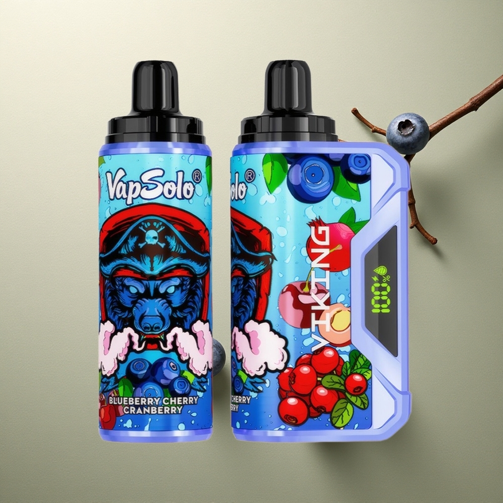 VapSolo VIKING 12000 Puffs Arándano Cereza Azul con 22ml y Tipo-C