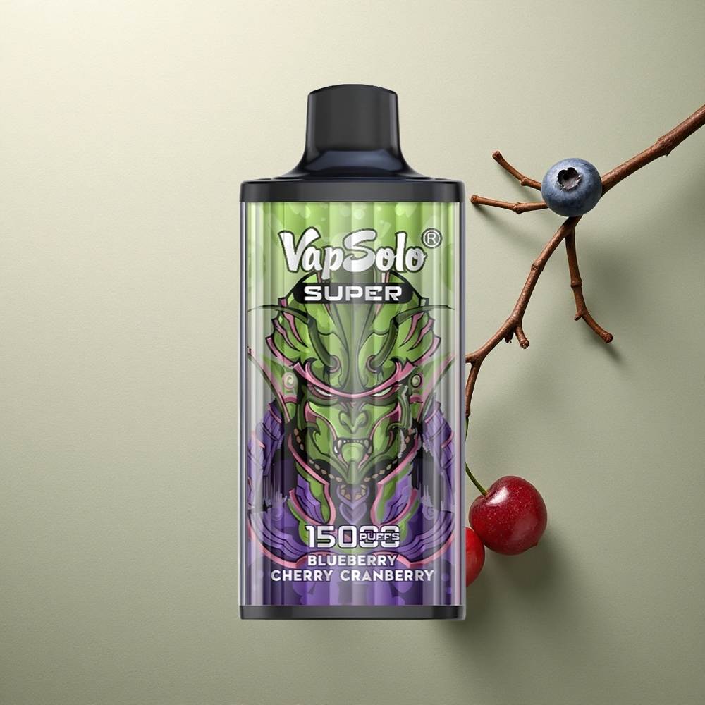 Vapsolo Super 15000 Puffs Arándano Cereza Azul con 40ml y Tipo-C