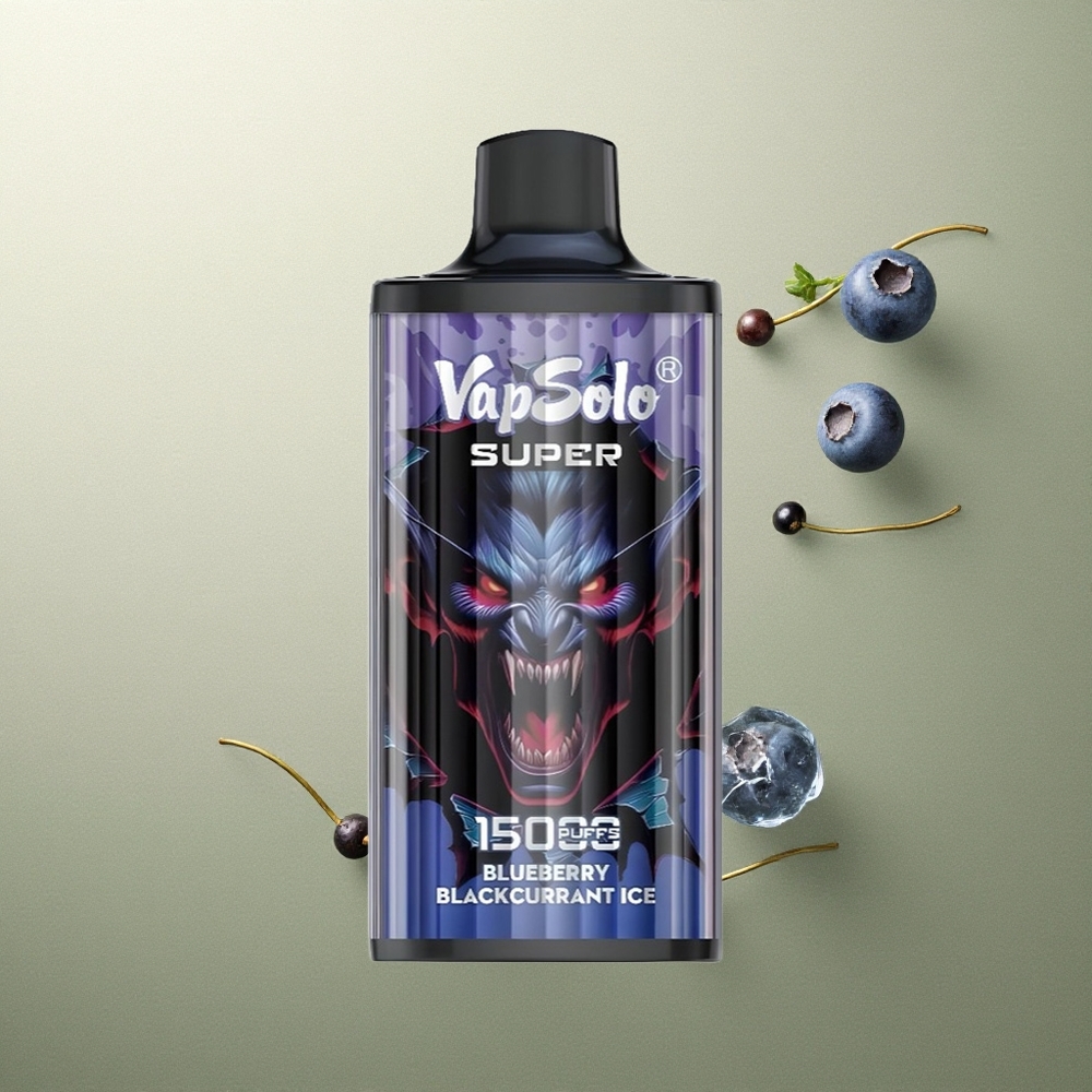 Vapsolo Super 15000 Puffs Helado de Arándano y Grosella Negra 40ml 850mah Tipo-C