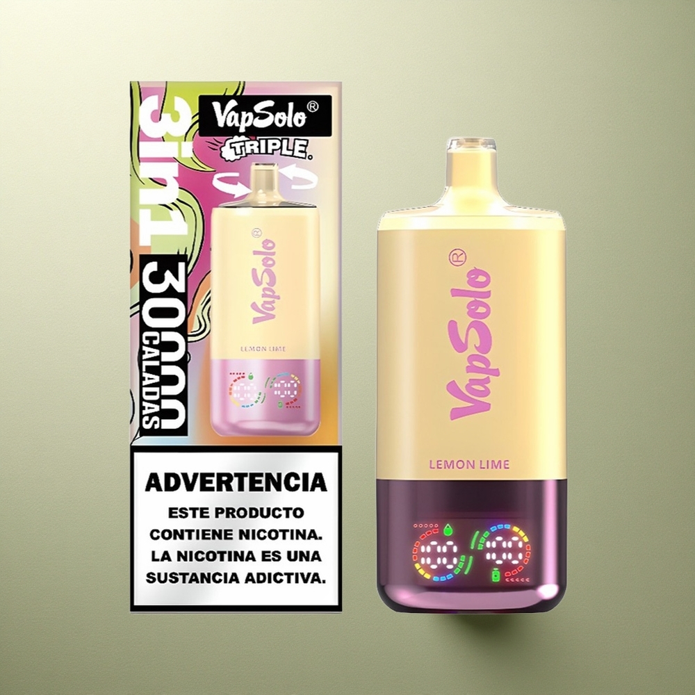 Vapsolo Triple 30000 Puffs Lima Limón Triple 40ml Tipo-C