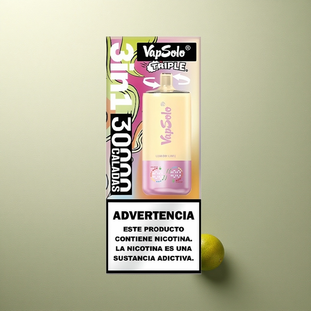 Vapsolo Triple 30000 Puffs Lima Limón Triple 40ml Tipo-C