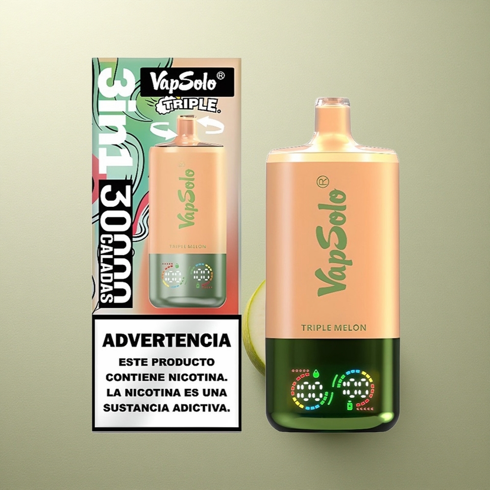 Vapsolo Triple 30000 Puffs Melón Triple 40ml Tipo-C
