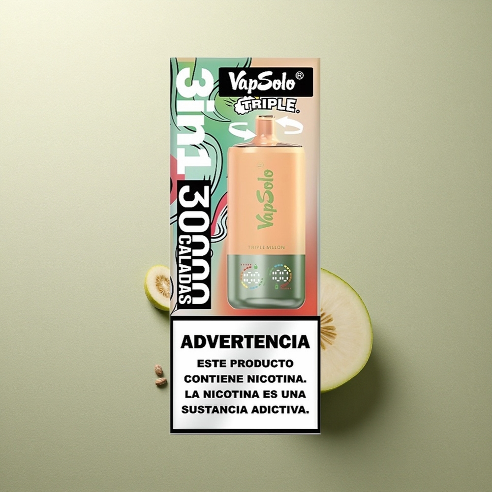 Vapsolo Triple 30000 Puffs Melón Triple 40ml Tipo-C