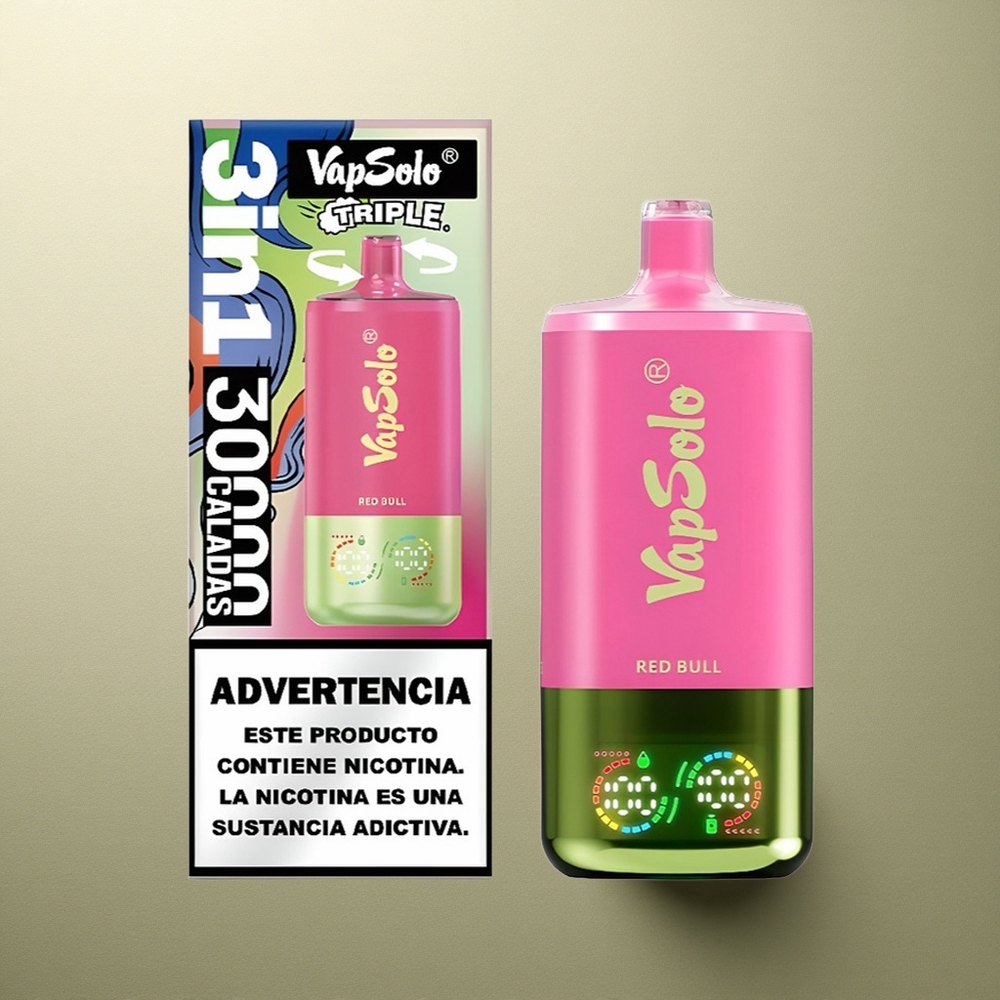 Vapsolo Triple 30000 Puffs Toro Rojo Triple Cargador Tipo-C 40ml