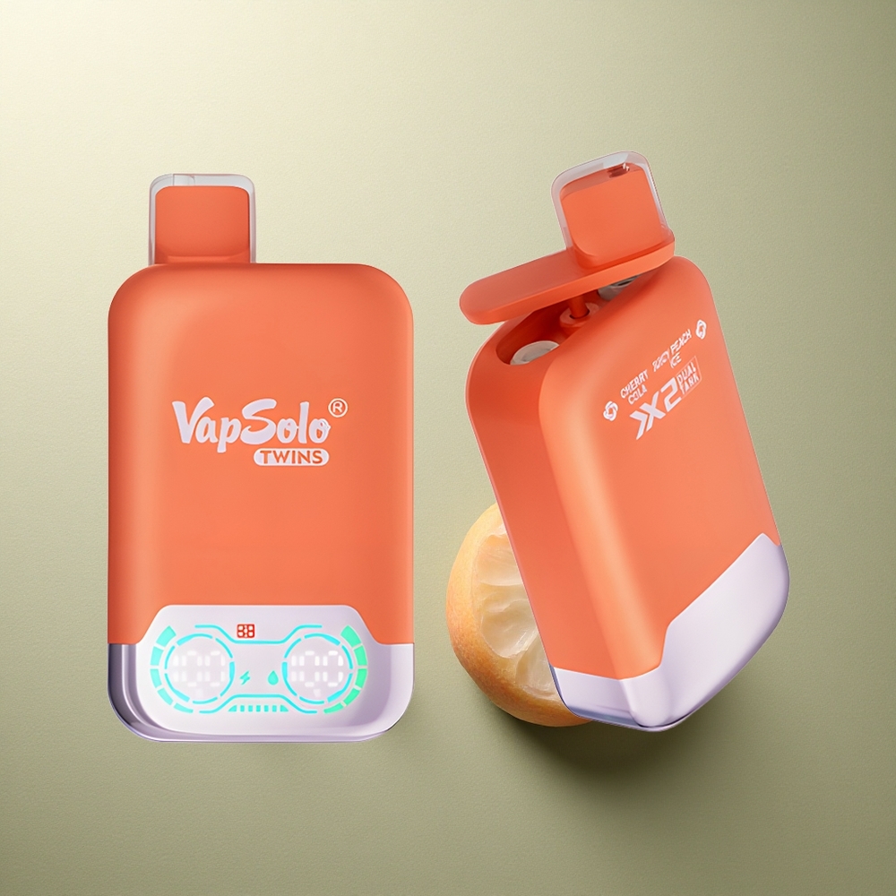 Vapsolo Twins 20000 Puffs Cereza Cola  Melocotón Jugoso Helado 40ml Tipo-C 20mg/50mg