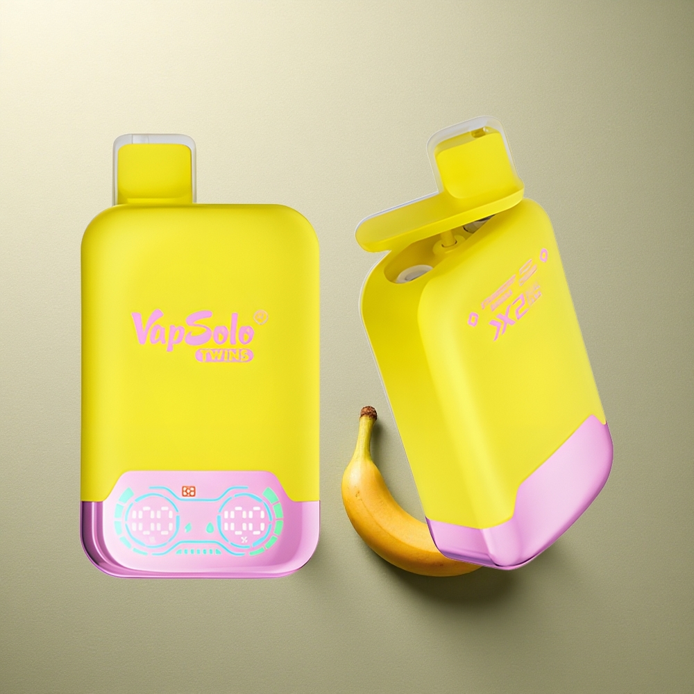 Vapsolo Twins 20000 Puffs Fresa Plátano  Cereza Efervescente con 40 ml y Tipo-C