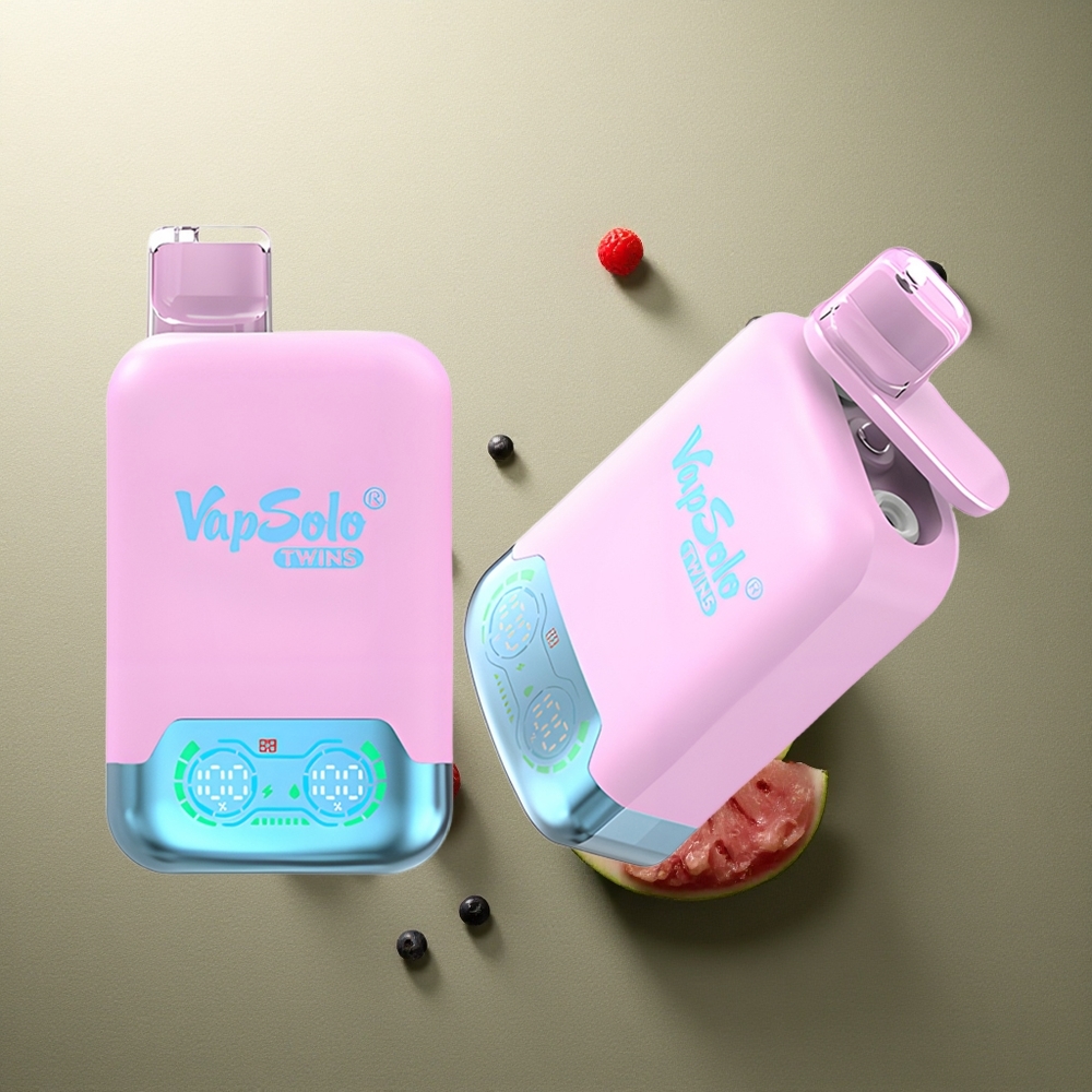 Vapsolo Twins 20000 Puffs Fruta del Dragón Hielo Negro Fresa  Frambuesa Sandía 40ml Tipo-C 20mg/50mg