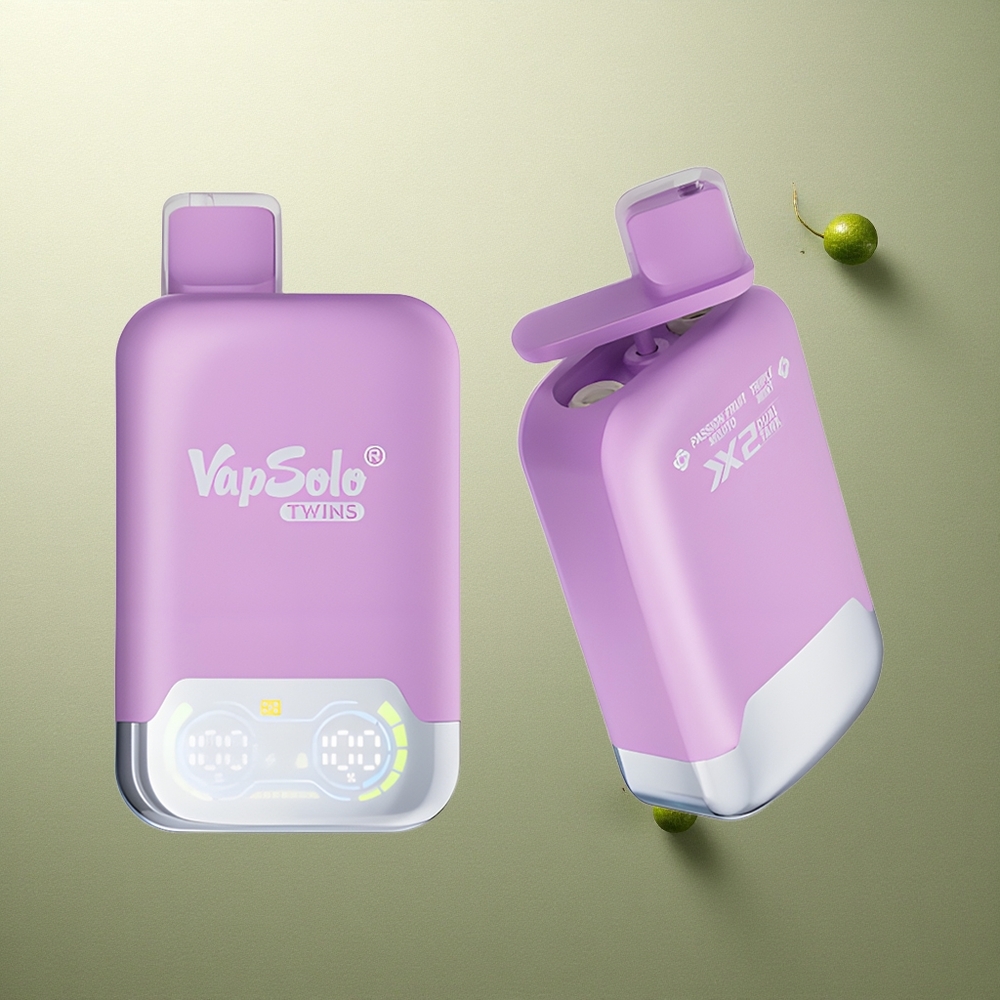 Vapsolo Twins 20000 Puffs Mojito de Maracuyá  Triple Menta con 40ml de Líquido y Carga Tipo-C
