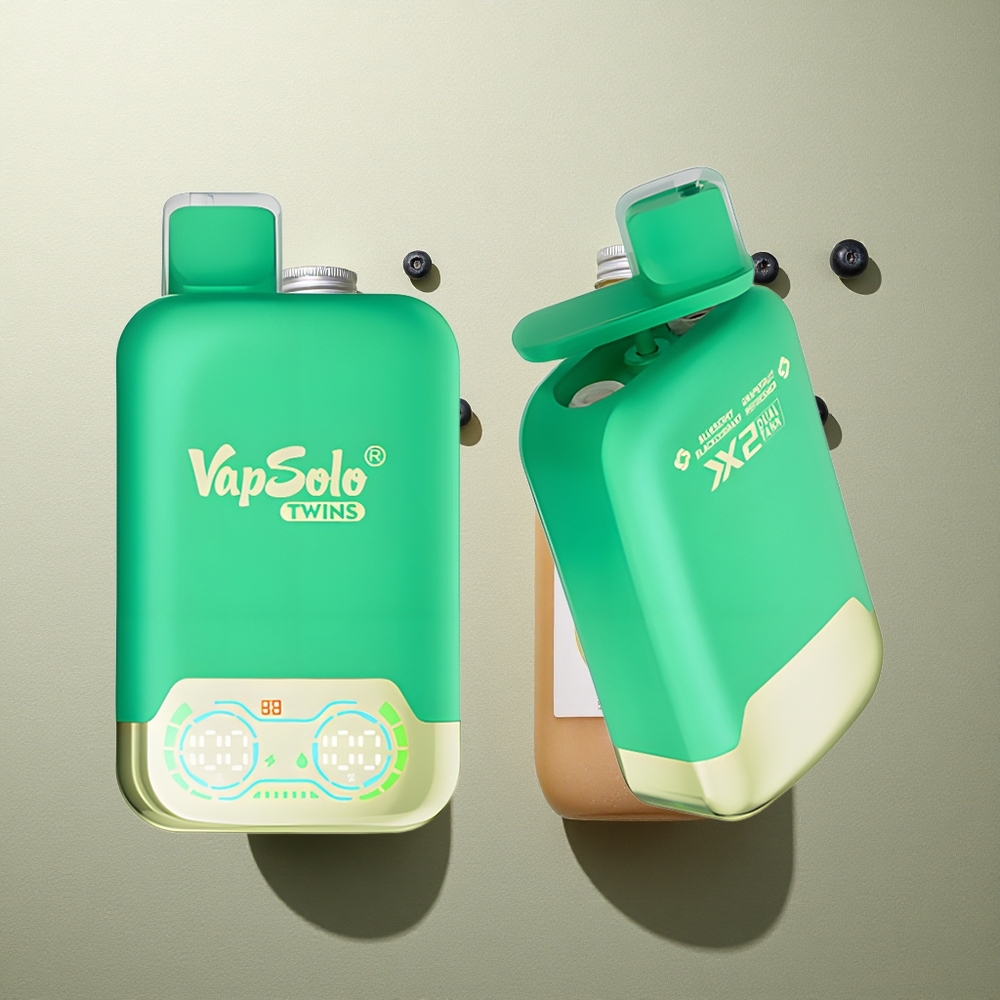 Vapsolo Twins 20000 Puffs Refrescante de Arándano Grosella Negra y Pomelo con 40 ml y Carga Tipo-C