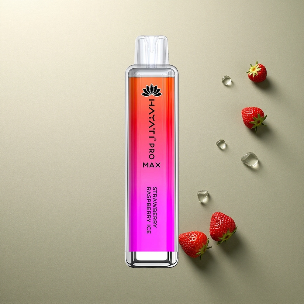 Hayati Pro Max 4000 Puffs Helado de Fresa y Frambuesa con Batería Recargable y LED