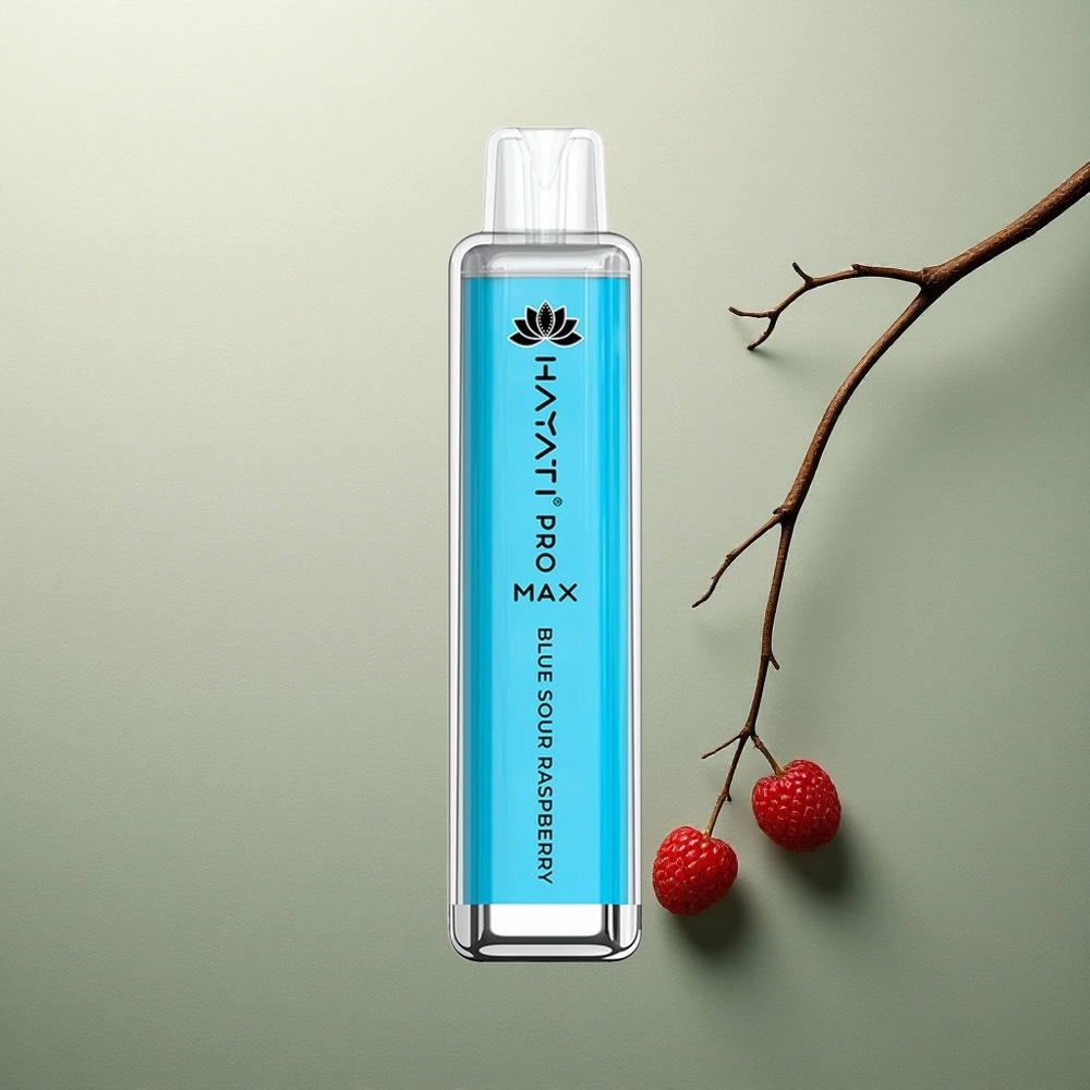 Hayati Pro Max 4000 Puffs Frambuesa Ácida Azul Doble Bobina 1400mAh Recargable