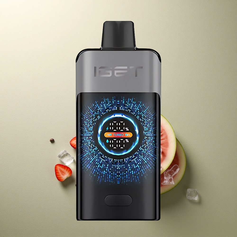 IGET ONE 12000 Puffs Fresa Sandía Hielo con Pantalla Curva Grande y Batería 2700 mAh