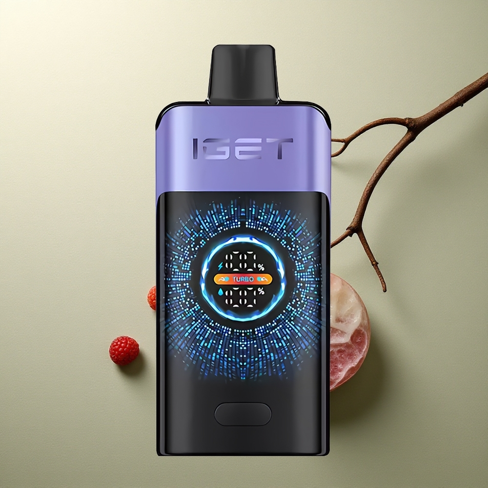IGET ONE 12000 Puffs Helado de Frambuesa y Uva con Pantalla Curva Grande y Batería 2700 mAh