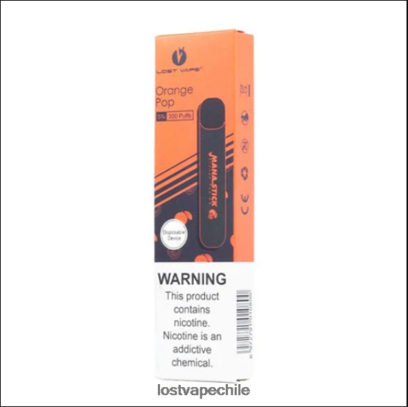 Lost Vape Mana palo desechable | 300 bocanadas | 1,2 ml pop de naranja 5% - Lost Vape review Chile 6FVF523